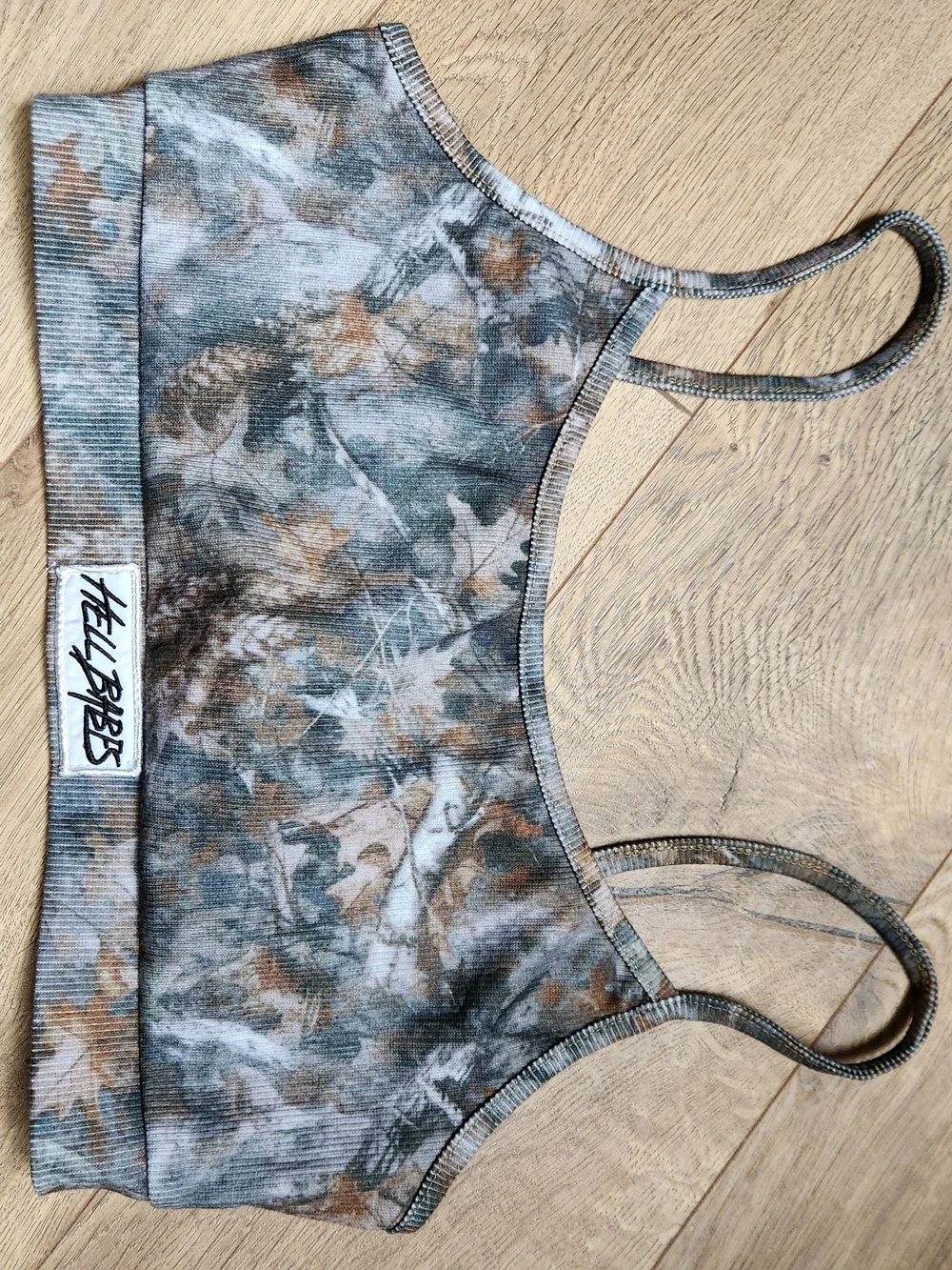 HELL BABES Camo Matching Ribbed Set Bra & Shorts Medium NWOT